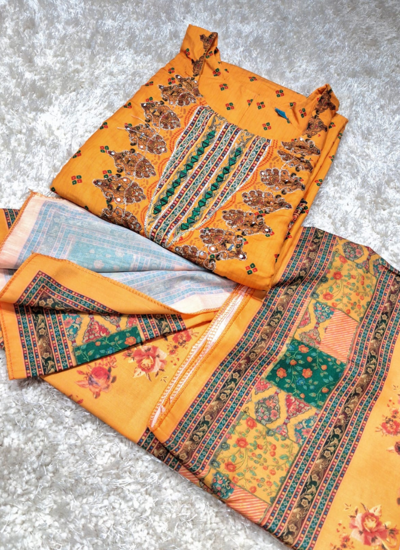 Mustard Yellow Ethnic Suit Set 1