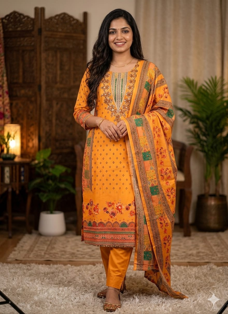 Mustard Yellow Ethnic Suit Set Mustard Yellow Ethnic Suit Set