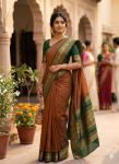 Premium Kalyani Cotton Saree with Contrast Korvai Border