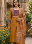 Elegant Mustard Yellow Cotton Kurta Set