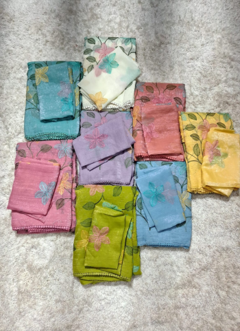 Lightweight Organza Chiffon Fabric Saree