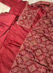 Maroon Straight Kurta Pant Set with a Printed Dupatta