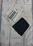 Off-White and Cream Floral Embroidered Kurta Pant Set with Dupatta