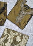 Olive Green Silk Salwar Suit Set with Banarasi Dupatta