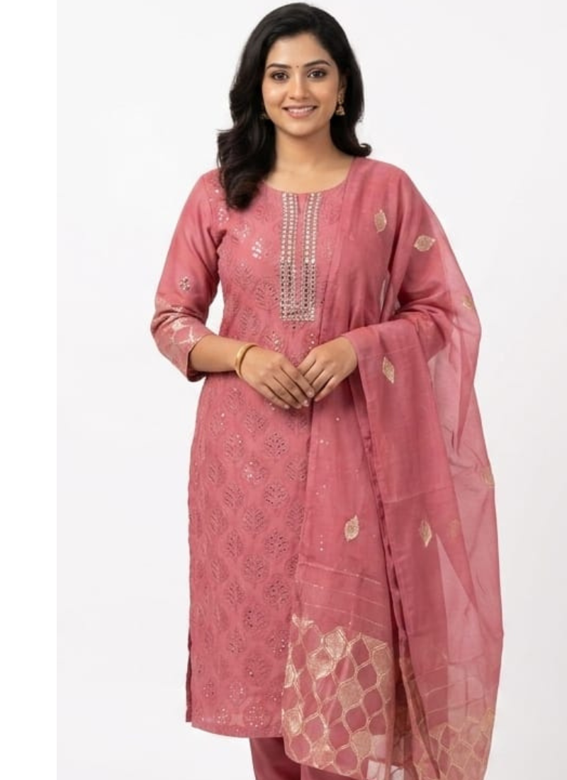 Women's Woven Design Kurta Pant and Dupatta Set Women's Woven Design Kurta Pant and Dupatta Set