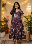 Ikat Printed Ethnic Maxi Gown/Dress