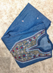 Jean Blue Denim-Style Long Kurti Dress