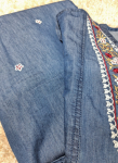 Jean Blue Denim-Style Long Kurti Dress