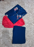 Teal Blue Floral Embroidered 3-Piece Kurta Set