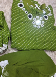 Women’s Lime Green Printed Anarkali Salwar Suit Set with Dupatta.